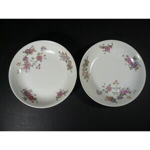 Antique J. Pouyat Limoges France 2 Floral Bowls 7½" Wannamakers Philidelphia